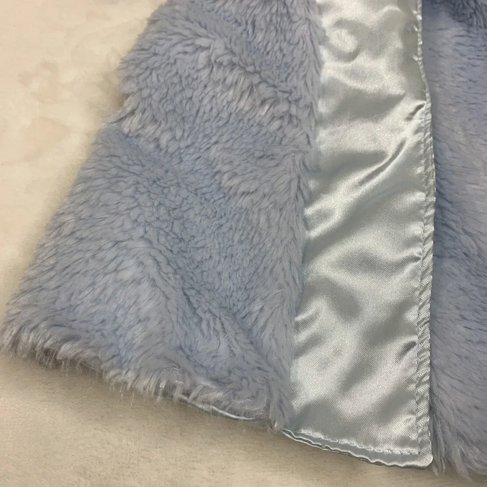 Gund Baby Puppy Dog Fluffey Huggy Buddy Blue Satin Fleece Security Blanket Lovey